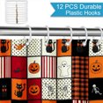 thumbnail image 3 of Gelasgo Halloween Grid Pattern Shower Curtain Polyester Fabric Waterproof Bathroom Curtains 72x72 Inch Black Cat Ghost Pumpkin Decor, 3 of 5