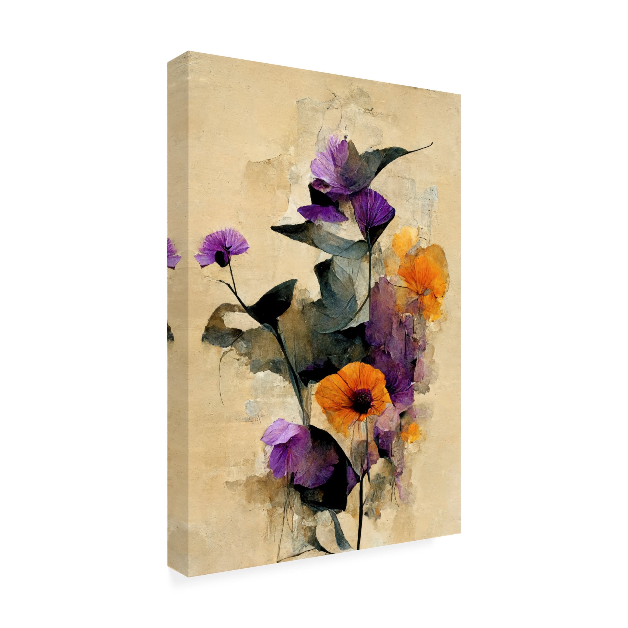 Trademark Fine Art Treechild Purple Dry Flowers Canvas Wall Art