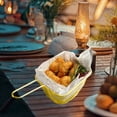 thumbnail image 3 of Gold Mini French Fries Basket Stainless Steel Snack Holder For Food Tableware Kitchen Use 1Pc Portable With Handles Dimensions 4.3X3.5X2.5 Inches Net Weight 0.17 Lb, 3 of 6