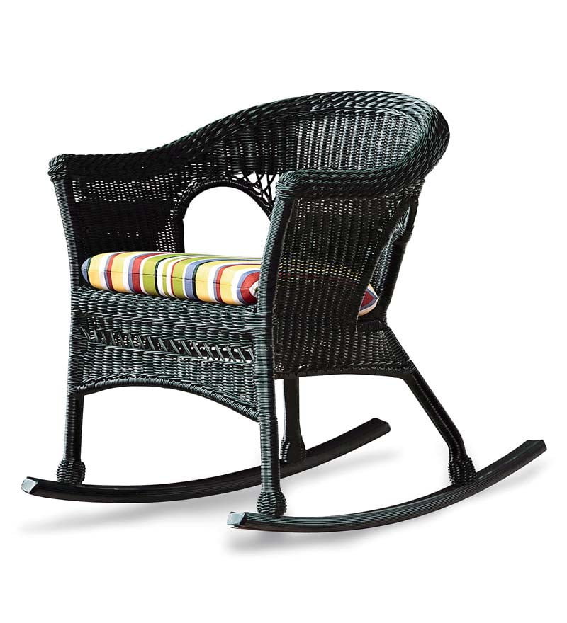 black wicker rockers