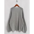 thumbnail image 5 of Womens Oversized Cardigan Sweaters 2025 Fall Long Lantern Sleeve Knit Open Front Light-Weight Sweater Light Gray S, 5 of 8