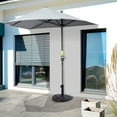 thumbnail image 2 of Outsunny 20 lbs Half Round Patio Umbrella Base 20" Outdoor Decorative Resin Parasol Stand Holder For Φ1.5", Φ1.9" Pole, Black, 2 of 10