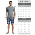 thumbnail image 2 of MoFiz Men's Checkered Pajamas Set Short Sleeve Round Neck T-shirts and Shorts with Pockets Loungewear 2-Piece for Men, 2 of 7