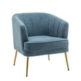 thumbnail image 3 of Andeworld Upholstered Accent Chair with Gold Metal Legs (Blue), 3 of 6