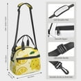 thumbnail image 4 of ZNDUO Reusable Lunch Box, Adjustable Shoulder Strap Yellow Cartoon Lemon Pattern Lunch Bag, 4 of 8