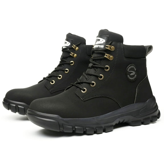 Tanleewa Steel Toe Work Boots for Men Women Leather Safety Shoes Non-slip Industrial Sneakers