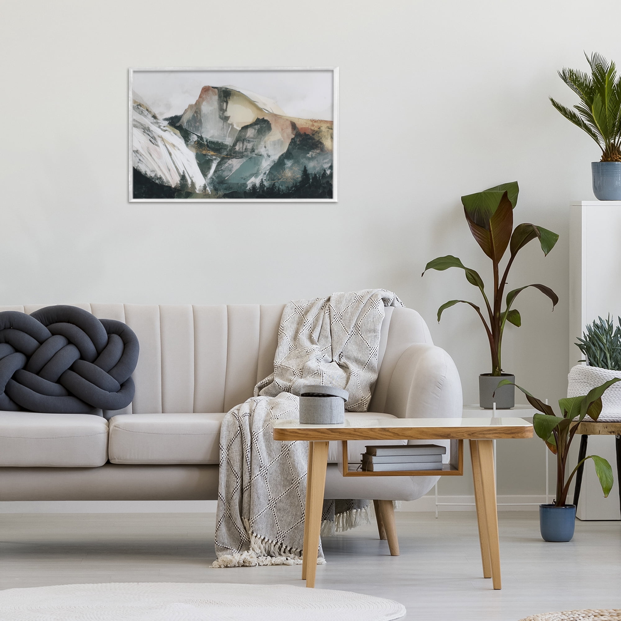 Stupell Industries Abstract Sierra Nevada Mountain White Framed Giclee Art, design by Chromatic Storm Studio