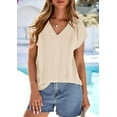 thumbnail image 4 of PRETTYGARDEN Spring Tops for Women Summer Fashion Clothes Dressy Casual Blouses Cap Sleeve V Neck Shirts Work Outfits, 4 of 10