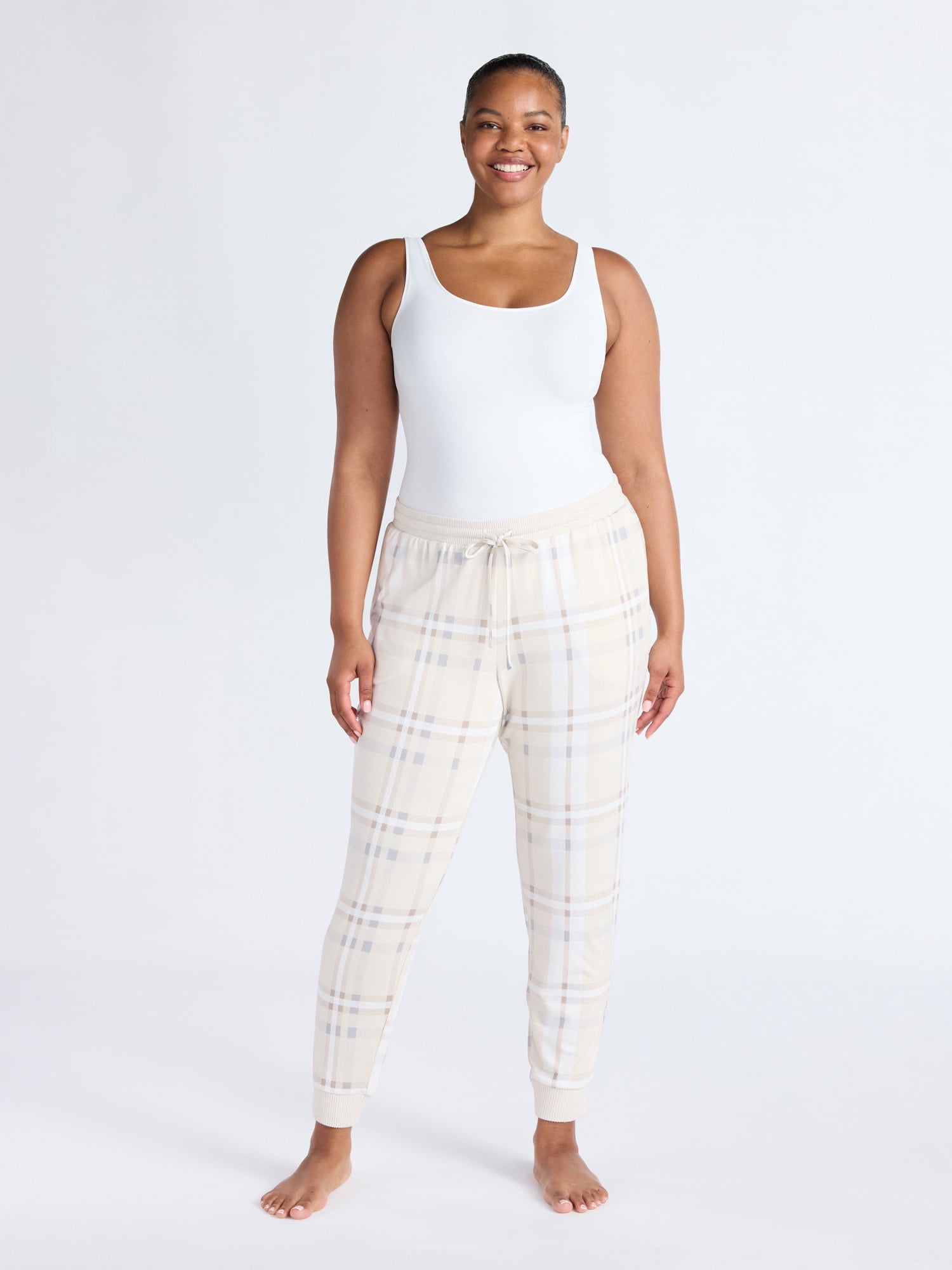 Joyspun Women's Cozy Lounge Collection Hacci Knit Sleep Joggers, 29'' Inseam, Sizes XS-3X