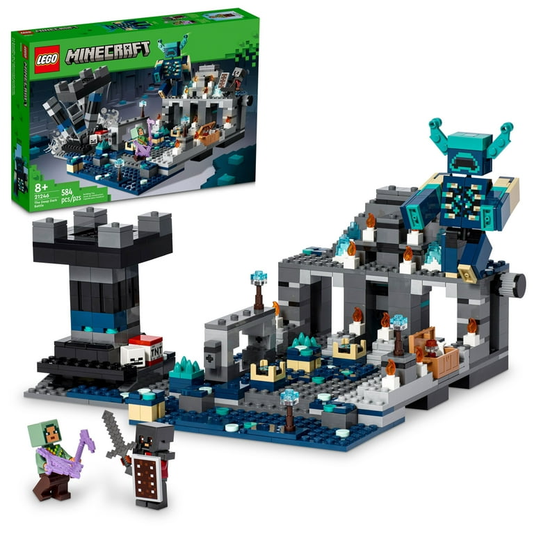 LEGO Minecraft The Deep Dark Battle 21246 Biome Adventure Toy, Ancient City with Warden Figure, Exploding Tower & Treasure for Kids Ages 8 years old and up - Walmart.com