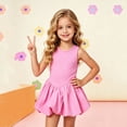 thumbnail image 2 of FYDUU Summer Outfits Girls Sleeveless Tennis Dress Casual Golf Dress School Sports Dresses with Leggings Shorts 2 Piece Sets 5-6 Years, 2 of 5