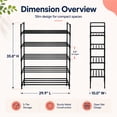 thumbnail image 4 of RLBOFLSOT 5-Tier Stackable Shoe Rack, 29.9" Metal Shoe Organizer for Closet, Entryway, Dorm, Garage, Black, 4 of 7