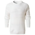thumbnail image 3 of ZKCCNUK Men Autumn Winter Long Sleeve O Neck Solid Sweater Top Tee Blouse, 3 of 7