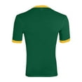 thumbnail image 3 of Augusta Sportswear unisex adult Ringer tee shirt, Dark Green/Gold, Medium US, 3 of 5
