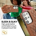 thumbnail image 6 of for Samsung Galaxy S24 Ultra Case with RFID Blocking Card Holder and Strap for Women,Crossbody Lanyard,Kickstand Ring Stand Holder,Snap Clasp,Cute Phone Wallet Case For Samsung Galaxy S24 Ultra, Brown, 6 of 9