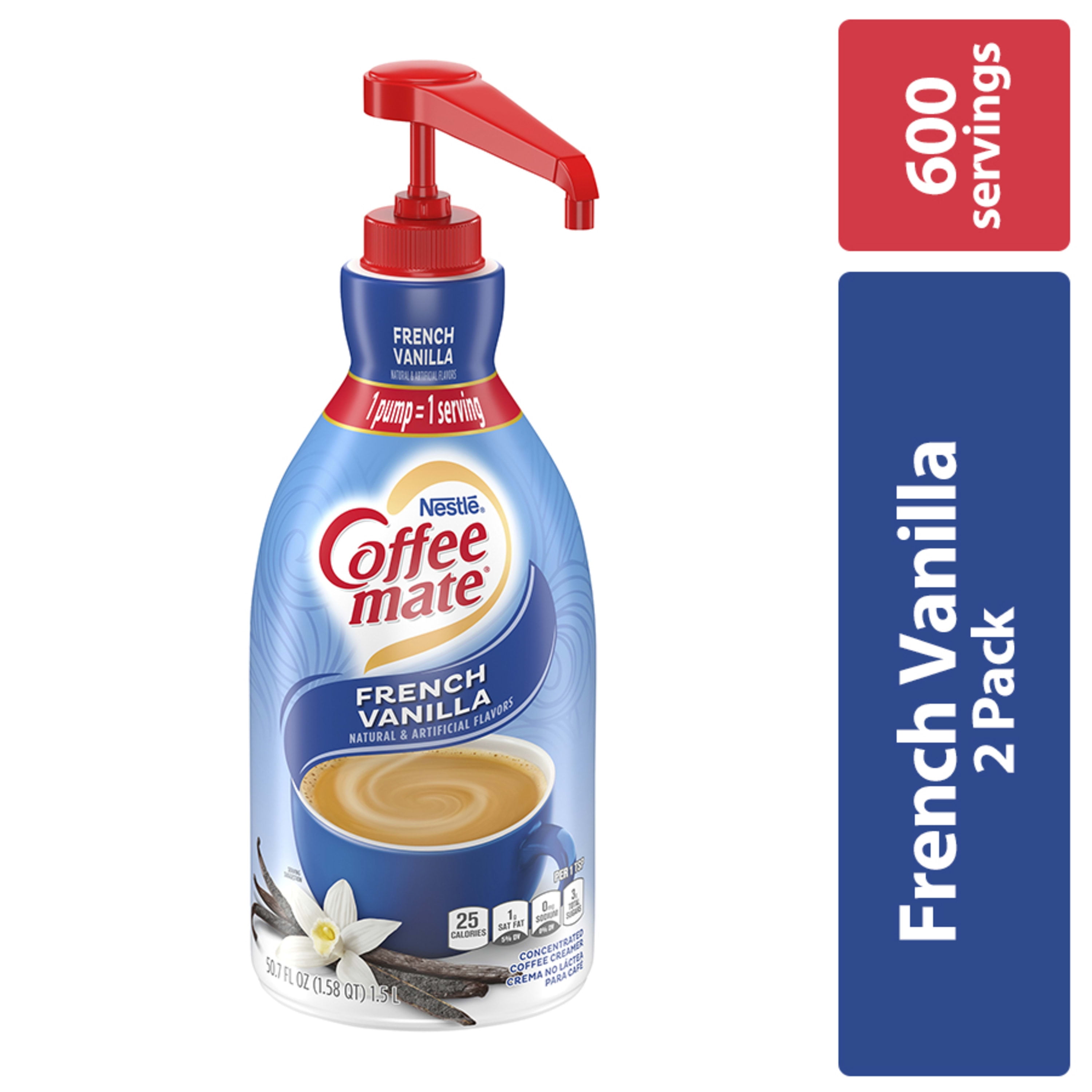 COFFEE MATE French Vanilla Liquid Coffee Creamer, Bulk Coffee Creamer Pump Bottle, 50.7 Oz