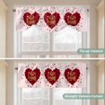 thumbnail image 5 of Pink Valentine's Day Tie Up Valance Curtains for Windows, Kitchen Curtains Window Treatments, Red Roses Love Hearts Romantic Short Window Shades Valances for Bedroom Bathroom Cafe 42"x18", 5 of 8