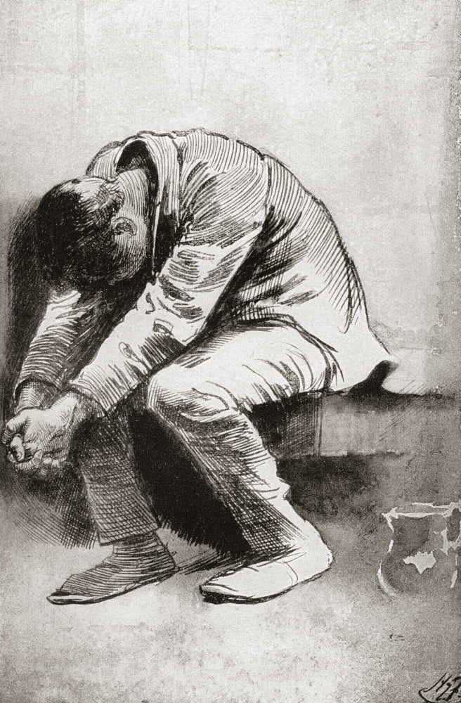 The Solitary Prisoner Illustration by Harry Furniss for the Charles Dickens travelogue American Notes for General Circulation from The Testimonial Edition published 1910 Canvas Art - Ken Welsh Design