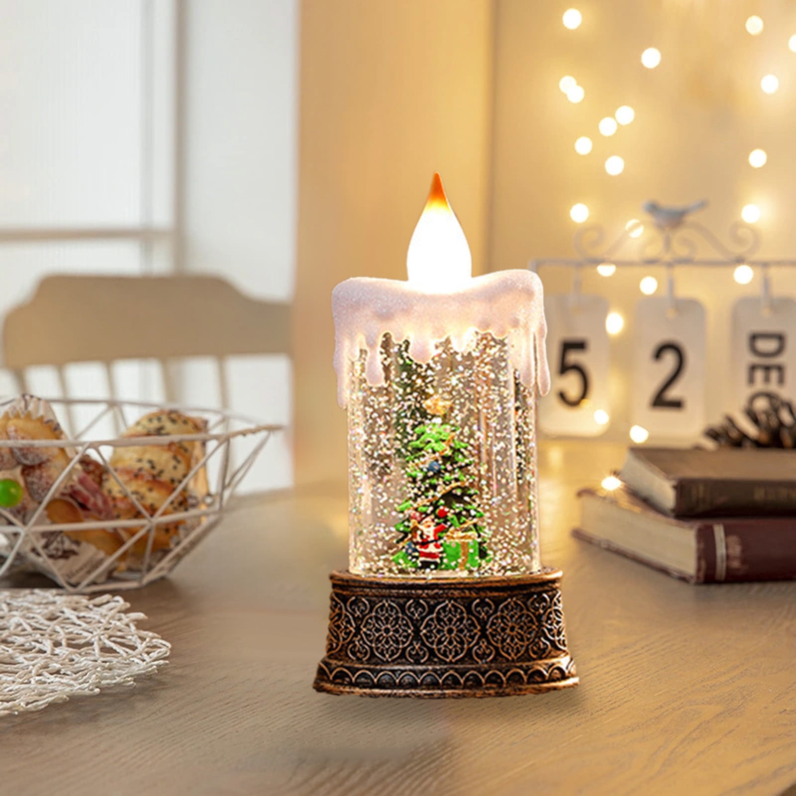 Bougie De Noël Parfumée En Forme De Sapin - Cire De Soja Et Paraffine, Environ 6.5x6x9.2 Cm, Décoration Festive