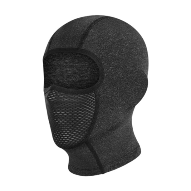Pasamontañas, máscara facial, capucha, gorro, cortavientos, transpirable, protección solar, cubierta facial para correr, montañismo, snowboard y Gris negro