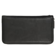 thumbnail image 2 of Cartera para tarjetas de crédito con 36 ranuras para tarjetas, de piel sintética, con cremallera larga y correa de mano para tarjetas de identificación y efectivo, color negro., 2 of 14
