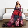 thumbnail image 5 of Red Rose Heart Throw Blanket, Fluffy Soft Cozy Blanket Flannel Plush Microfiber Couch Throw, 50"x40", 5 of 8