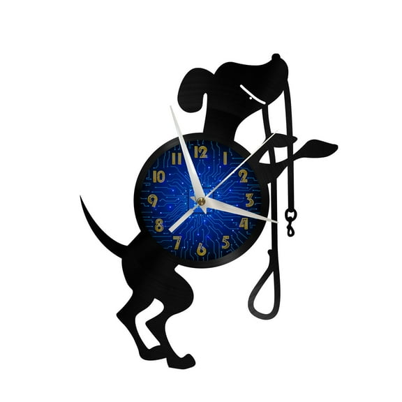 Dachshund Dog Vinyl Record Wall Clock for Kitchen Wall Decor Wall Art Gift for Lover Gift Idea for a Best Friend(B)