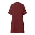 thumbnail image 4 of Xmyrz Vacation Dresses For Women 2025 Button Down Shirt Dress Short Sleeve Comfy Versatile Tunic Midi Dress Casual Dresses, 4 of 5
