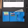 thumbnail image 6 of Small Wallet for Women Leather RFID Blocking ID WIndow Credit Card Holder Clutch Travel Handbag- Black and Blue, 6 of 7
