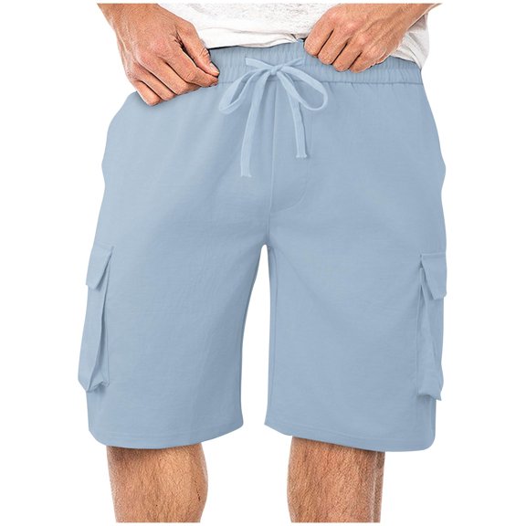 JIUKE Cargo Shorts for Men Drawstring High Waisted Wide Leg Summer Outdoor Hiking Shorts
