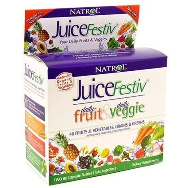 Natrol Organic JuiceFestiv Dietary Supplement w/ Probiotics, 60 ct, 2