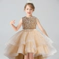 thumbnail image 3 of JAHH Children's Girls Sequins Puffy Yarn Trailing Princess Gowns Dresses Piano Performance for Kids Wedding Bridesmaid Pageant Party Formal Long Gown Princess Tulle Dresses(3-4 Years,Gold), 3 of 7