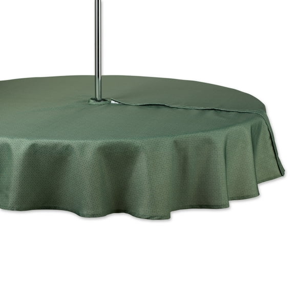 DII Artichoke Tonal Lattice Print Outdoor Tablecloth With Zipper 60 Round