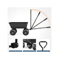 thumbnail image 2 of Black Poly Dump Cart, 4 Cu.Ft. Heavy Duty 600 LBS Garden Cart, 10" No-Flat Tires & 180° Rotating Handle, Rust-Proof Polyethylene Yard Dump Wagon For Yard, Landscaping, Gardening, Quick Release, 2 of 7