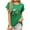 Green(Style 152), variant on Summer Ladies T Shirts, Women Tops Casual Print Round-Neck Pullover Tee Short Sleeve Blouses