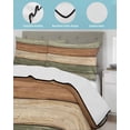 thumbnail image 4 of Quilts Queen Size, Farmhouse Sage Green Brown Soft Comforter Bedding Set for Bed, Vintage Wooden Striped Lightweight Quilted Bedspread with Pillow Cover(2 Pieces) for All Season, 90x96 Inch, 4 of 6