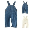 thumbnail image 4 of Odeerbi 0-11 Years Infant Girls Summer Denim Overalls Backless Bib Overall Jeans Cute Playsuit Strap Romper Jumpsuit, 4 of 9