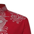 thumbnail image 4 of wendunide mens shirts men's autumn winter african print long sleeve dashiki shirt top blouse mens dress shirts red xxl, 4 of 7