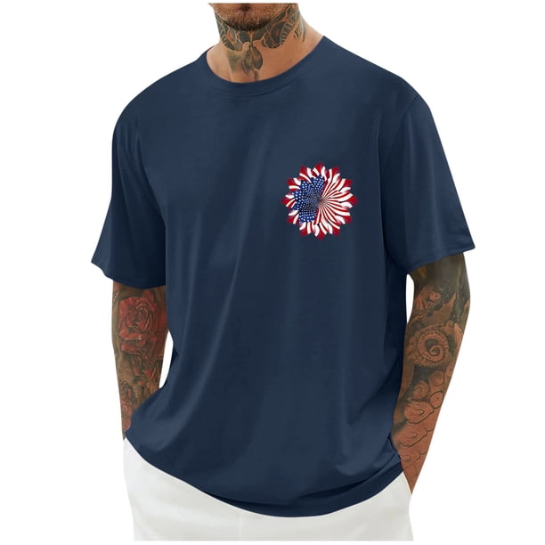 Tops para hombre, blusas y camisas de cuello redondo y manga corta para hombre, blusas casuales de cuello redondo con estampado de moda para hombre, blusas de cuello redondo y manga corta, camisas par