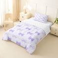 thumbnail image 2 of Erosebridal Dreamy Purple Bow Twin Comforter Sets for Girls, Cartoon Love Heart Bedding Set for Women, Reversible, 2pcs, 2 of 6