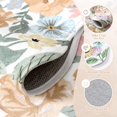 thumbnail image 4 of Washable 3x5 Bedroom Rug  Soft Camellia Floral Area Rugs For Living Room Non Slip Boho Flower Scalloped Throw Carpet Bedside Entryway Laundry (beige 3'x5'), 4 of 8