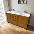 thumbnail image 4 of MEDUNJESS 60" Premium Double Sinks Bath Vanity Cabinet in Brown Oak with Calacatta Marble Countertop & Faucet Hole, 4 of 7