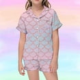 thumbnail image 2 of Luvoko Mode Enfant Imprimé Bouton Bas Col Rabattu Manches Courtes Haut Shorts Ensemble Pyjama Robe Lapin pour Filles Couverture Tout-Petit Robe 4t Fille Robe Rose Douce Robe Filles Robe Enfants Fermeture Éclair Robes, 2 of 4
