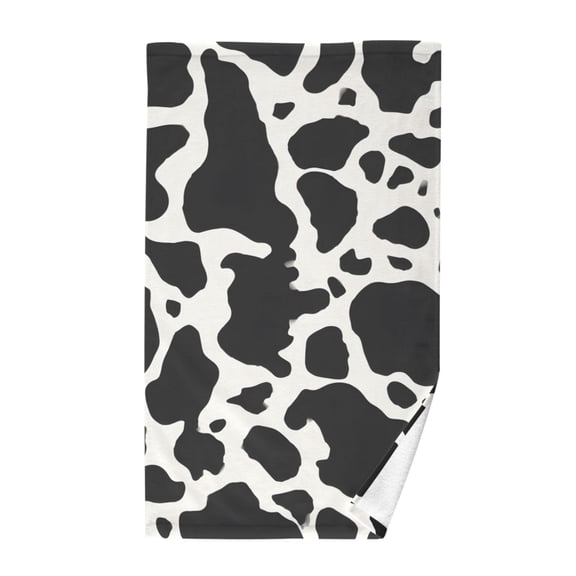 Cow Pattern Hand Towel Cotton 16x28 in Soft Absorbent Quick Dry Bath Face Towel