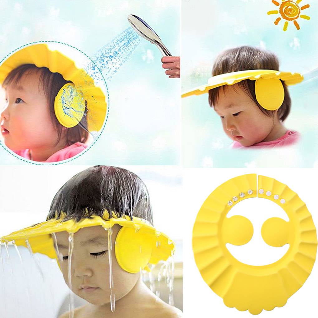 Adjustable Kids Baby Shampoo Cap Bath Bathing Cap Shower Hat Wash Hair Shield 