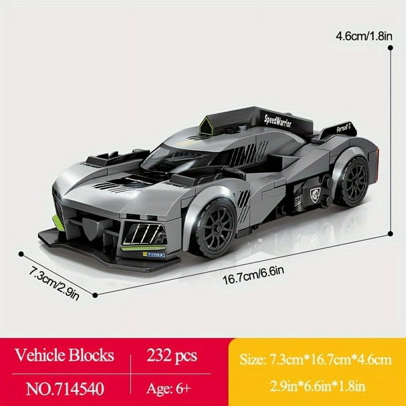 4 Styles Technical Vehicles Supercar Building Blocks, DIY Toys For Children, Creative Super Sport Car Model Bricks