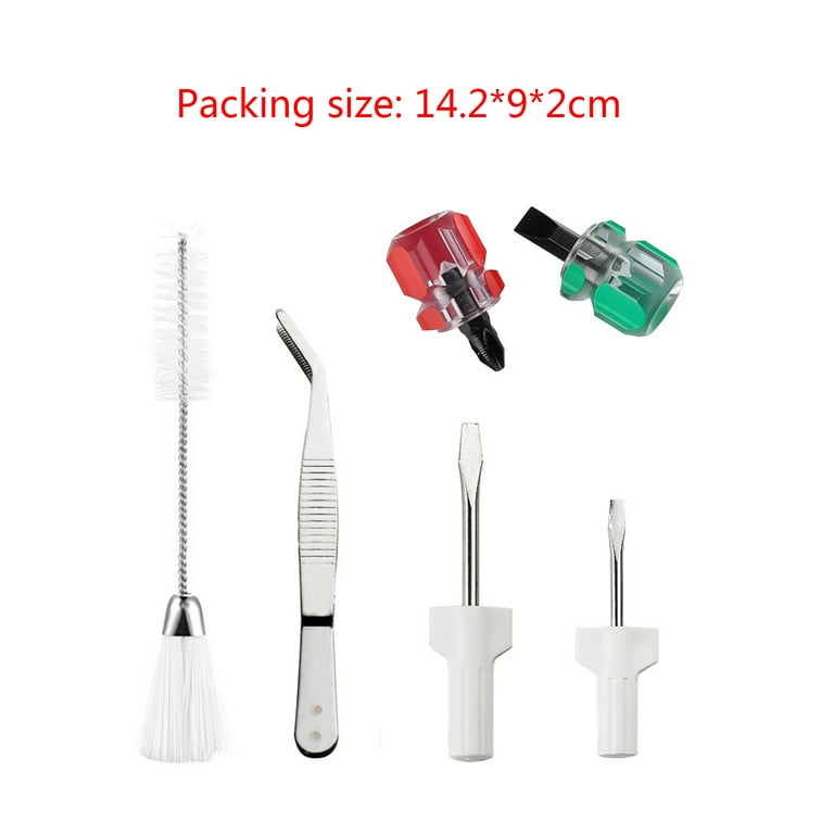 6PCS Sewing Machine Cleaning Kit Tweezers & Double Headed Lint