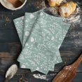 thumbnail image 6 of White Teal Spring Floral Kitchen Towels Set of 3, Water Absorbent Dish Towel, Summer Flowers Botanical Decorative Hand Towels - Quick Drying Cloth for Cooking Baking, 18x28 Inch, 6 of 8