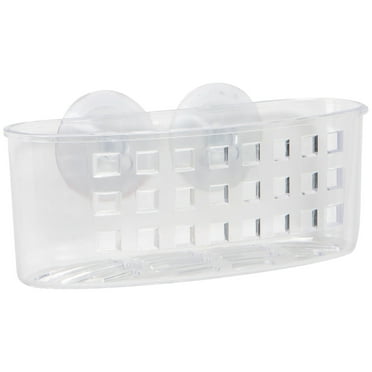 Bath Bliss Medium Suction Cup Plastic Shower Organizer, Clear