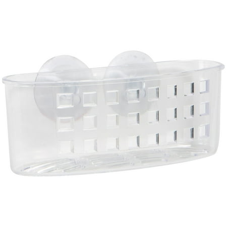 Bath Bliss Medium Suction Cup Plastic Shower Organizer, Clear